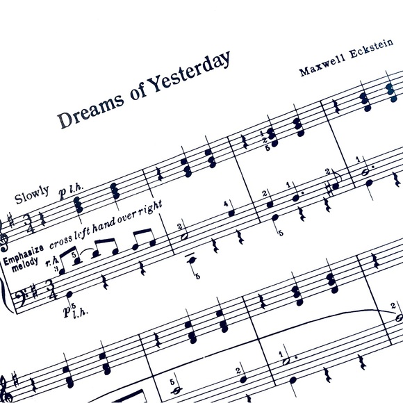 Piano Media Vintage Sheet Music Piano Dreams Of Yesterday Maxwell Eckstein Poshmark